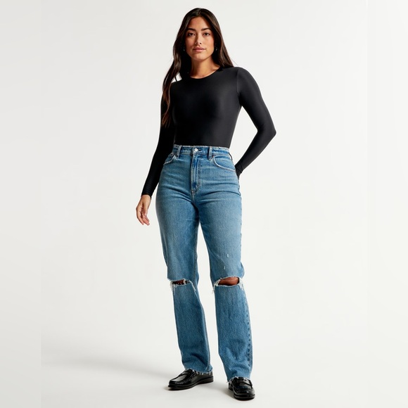 Curve Love 90s Straight Ultra High Rise Jeans 34 LONG - Picture 4 of 5